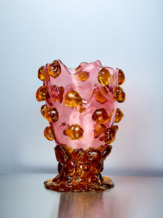 Nugget Vessel in Pink Amber